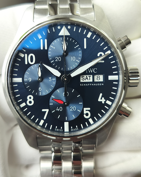 2024 IWC Schaffhausen Pilot Chronograph 41MM Blue Dial Steel Bracelet (IW388102)