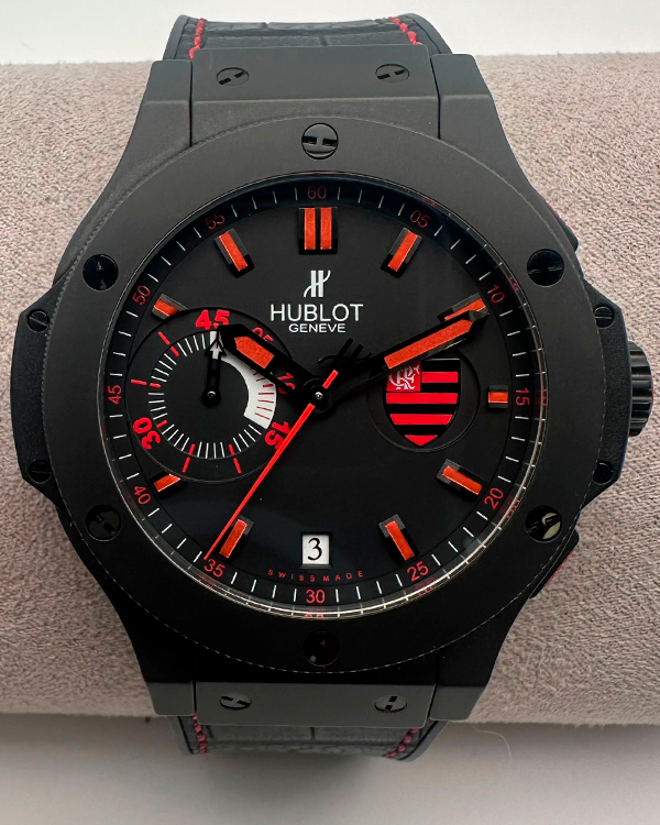 Hublot Big Bang Flamengo 44MM Black Dial Leather Strap (318.CI.1123.GR.FLM11)