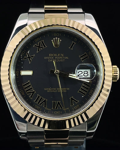 Rolex Datejust II 41MM Black Dial Two-Tone Oyster Bracelet (116333)