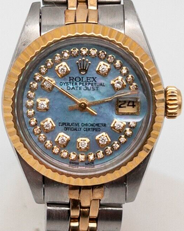 Rolex Lady-Datejust 26MM Blue Mother of Pearl Dial Two-Tone Jubilee Bracelet (6917)