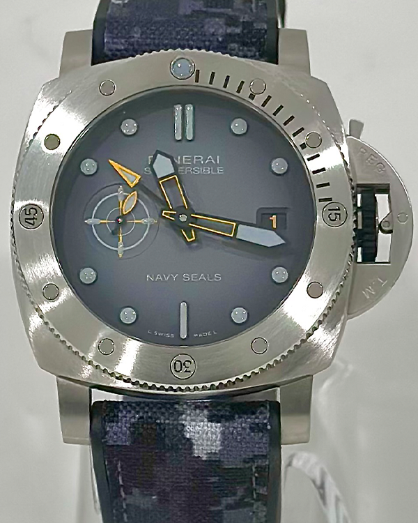 2023 Panerai Luminor Submersible GMT Navy Seals Limited Edition 44MM Grey Dial Rubber Strap (PAM01323)