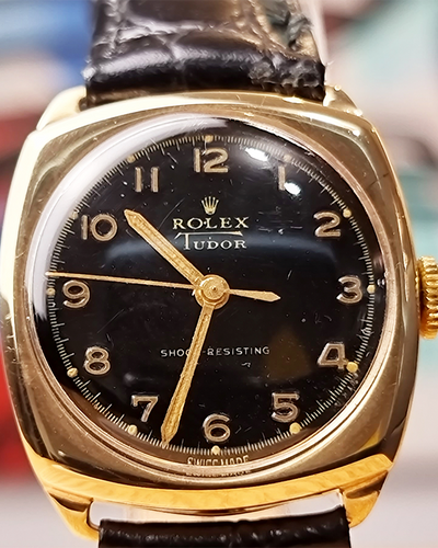 Rare Rolex-Tudor Royal Vintage 27.8MM Black Dial Leather Strap (11102)