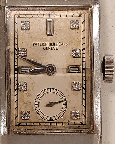 Patek Philippe Tank 20MM Silver Dial Leather Strap (425)
