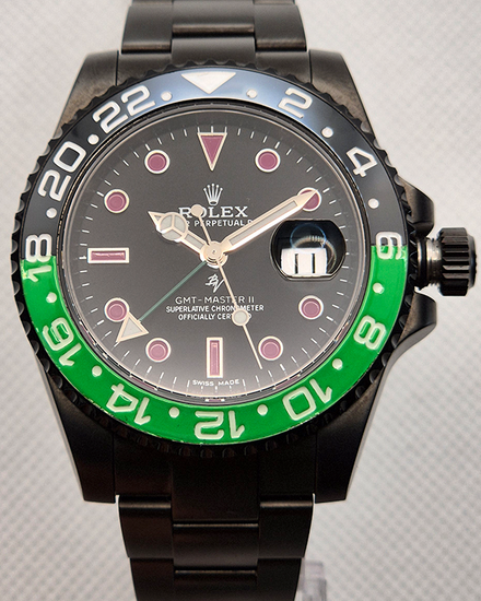 Rolex Black Venom GMT-Master II Limited Edition 40MM Black Dial Oyster Bracelet Custom DLC/PVD Coat (116710-116170)