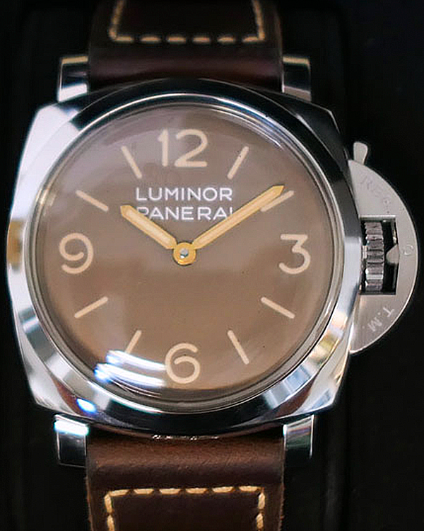 Panerai Luminor 1950 3 Days Acciaio "Brevettato" 47MM Brown Dial Leather Strap (PAM00663)