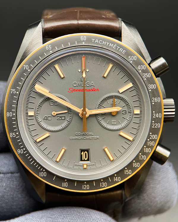 2015 Omega Speedmaster Moonwatch Dark Side Of The Moon 44MM Grey Dial Leather Strap (311.63.44.51.06.001)