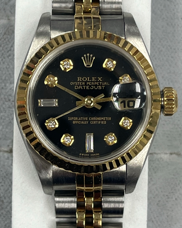 Rolex Lady-Datejust 26MM Black Dial Two-Tone Jubilee Bracelet (69173)