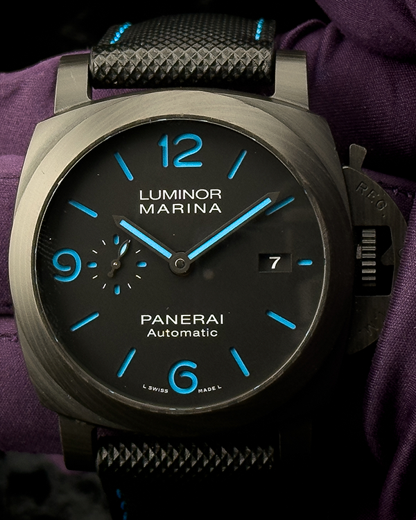 2020 Panerai Luminor Marina Carbotech 44MM Black Dial Textile Strap (PAM01661)