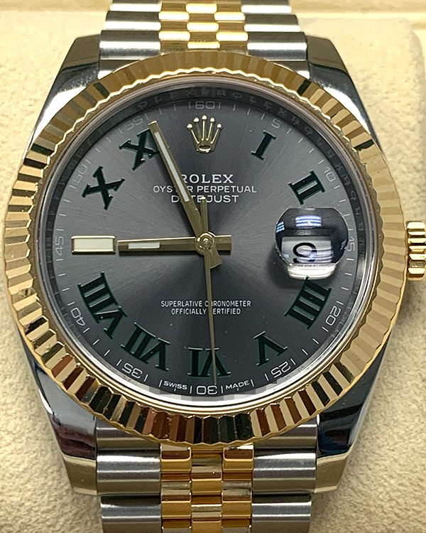 Rolex Datejust "Wimbledon" 41MM Slate Dial Two-Tone Jubilee Bracelet (126333)