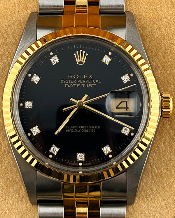 1987 Rolex Datejust 36MM Black Dial Two-Tone Jubilee Bracelet (16013)