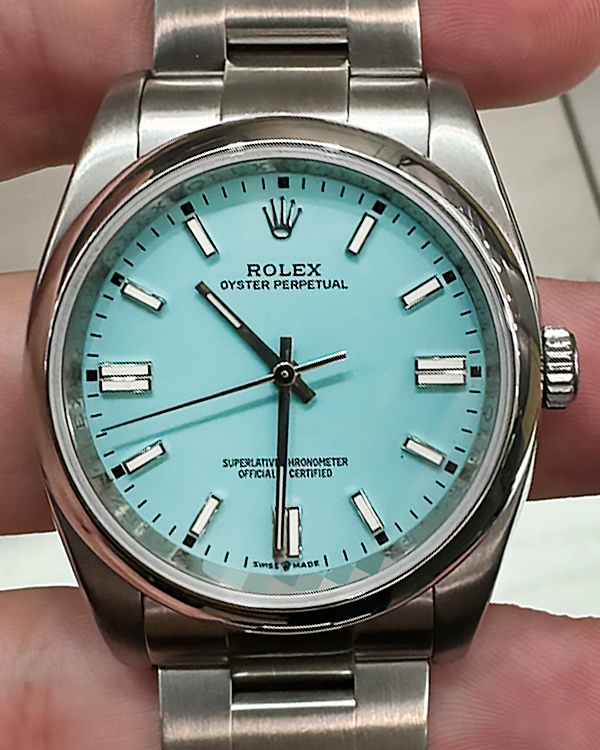 Rolex Oyster Perpetual 36MM Aftermarket Tiffany Blue Dial Oyster Bracelet (116000)