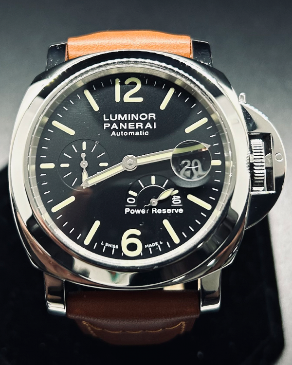 Panerai Luminor Power Reserve 44MM Black Dial Leather Strap (PAM00090)