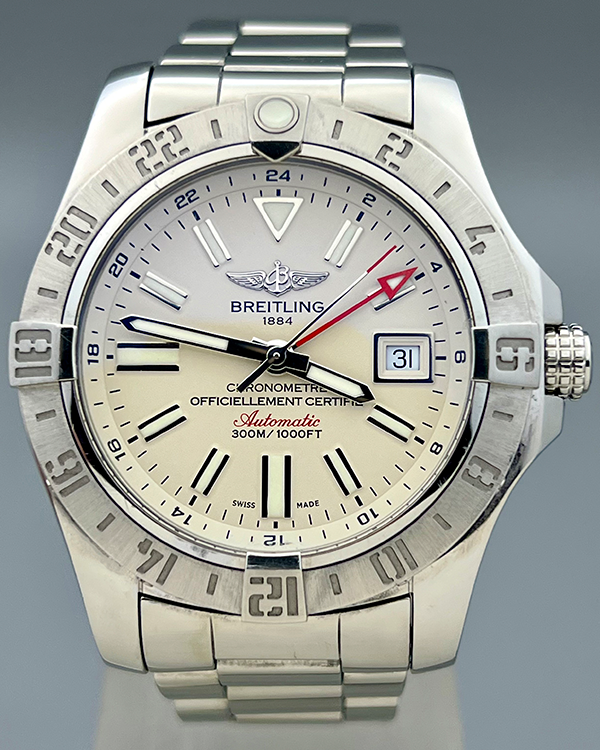 2016 Breitling Avenger II GMT 43MM White Dial Steel Bracelet (A3239011/G778)