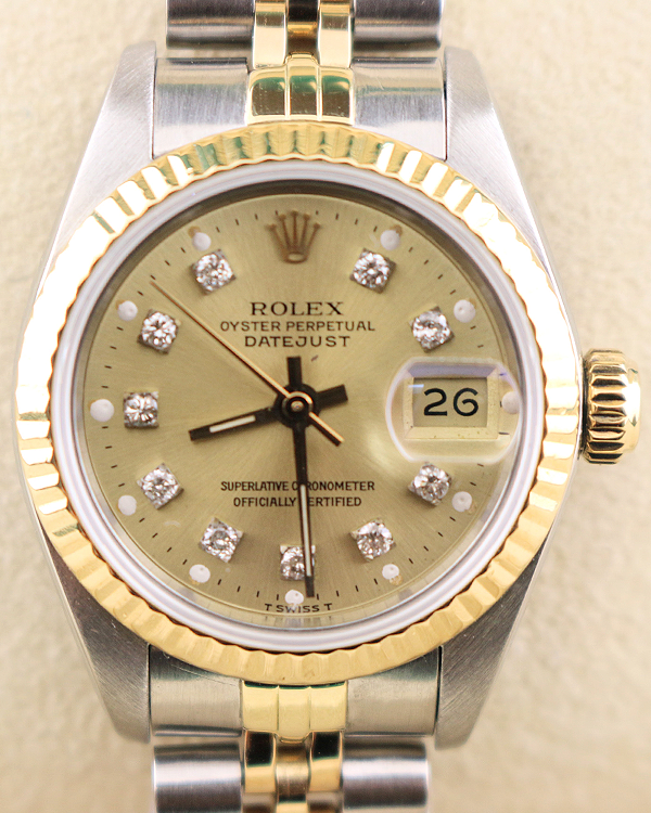 1988 (R Serial) Rolex Lady-Datejust 26MM Aftermarket Champagne Dial Two-Tone Jubilee Bracelet (69173)