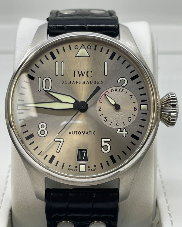 2018 IWC Schaffhausen Big Pilot 46.2MM Silver Dial Leather Strap (IW500906)