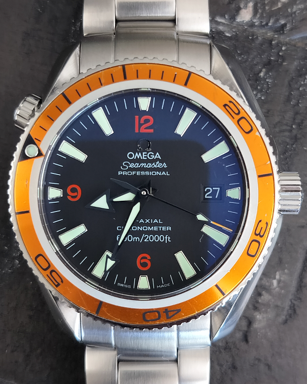 2005 Omega Seamaster Planet Ocean 42MM Black Dial Steel Bracelet (2209.50.00)