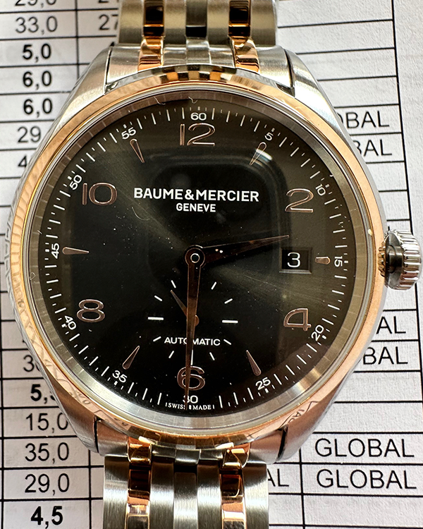 No Reserve - Baume & Mercier Clifton 41MM Black Dial Two-Tone Bracelet (M0A10210)