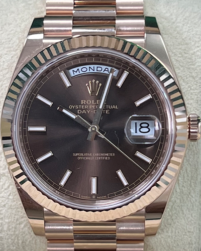 2023 Rolex Day-Date 40MM Chocolate Dial President Bracelet (228235)