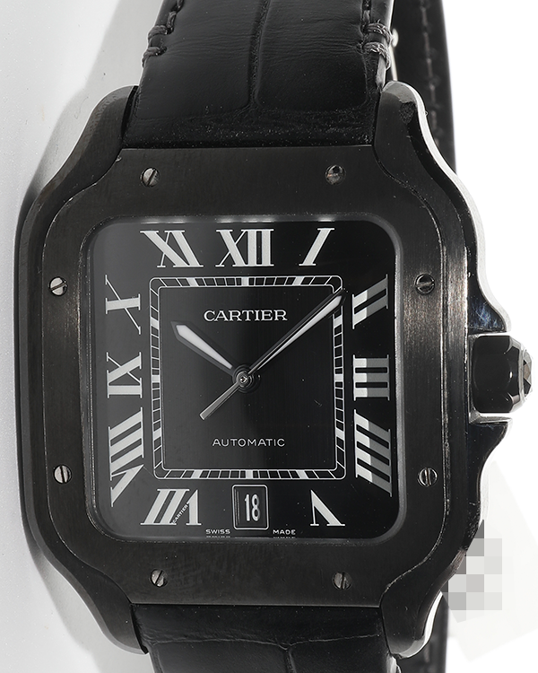 2023 Cartier Santos De Cartier 40MM Black Dial Leather Strap (WSSA0039)