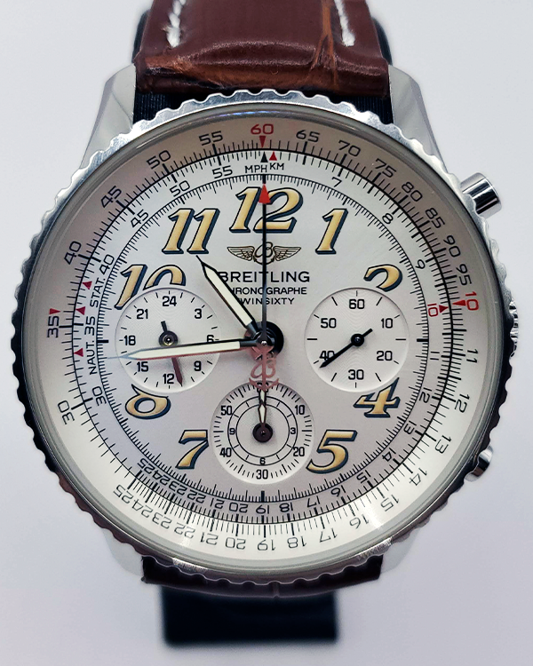 2001 Breitling Navitimer Twin Sixty 2 Steel Silver Dial (A39022.1)