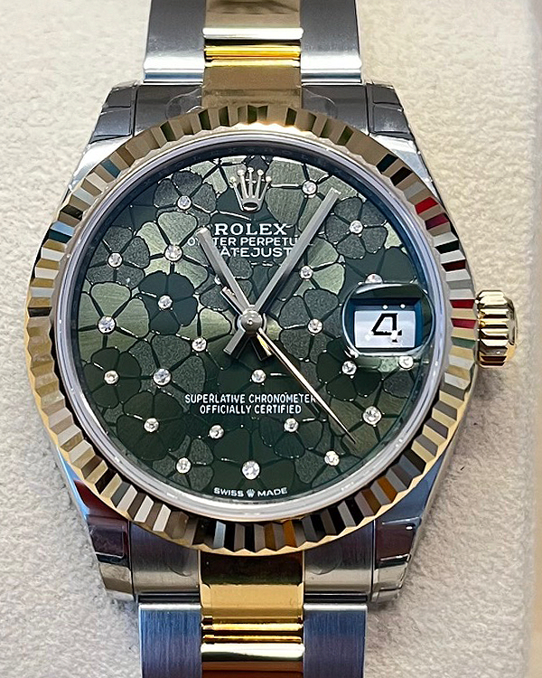 2024 Rolex Datejust 31MM Green "Floral Motif" Dial Two-Tone Bracelet (278273)