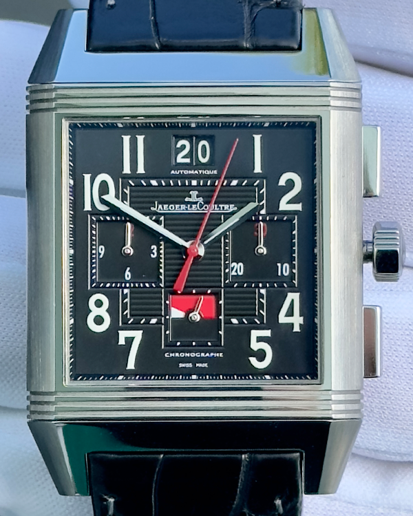 2015 Jaeger-LeCoultre Reverso Squadra World Chronograph L.E. 36x52MM Black Dial Leather Strap (231.T.50)