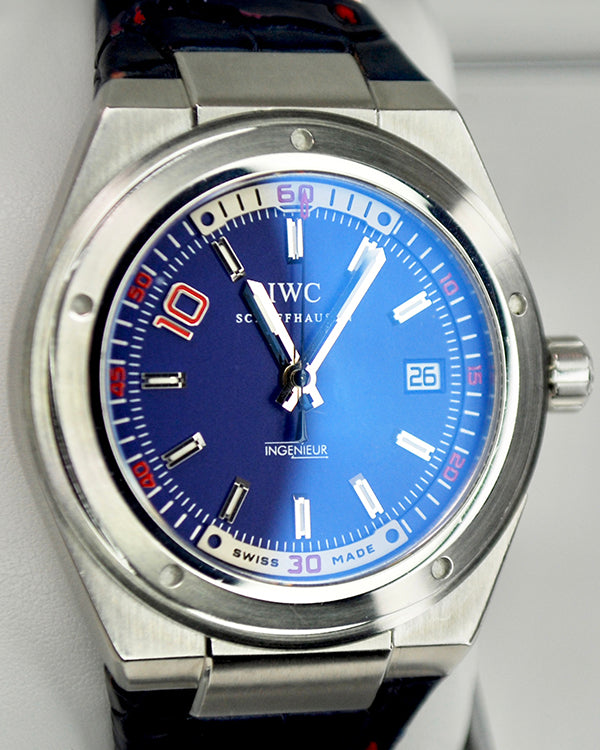 2006 IWC Schaffhausen Ingenieur "Zidane" L. E. 44MM Blue Dial Leather Strap (IW323403)