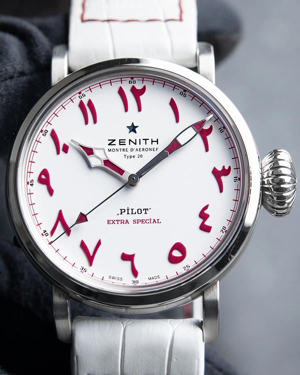 Zenith Pilot Type 20 Extra Special Qatar Limited Edition 45MM White Dial Leather Strap (03.2433.679/37.C789)