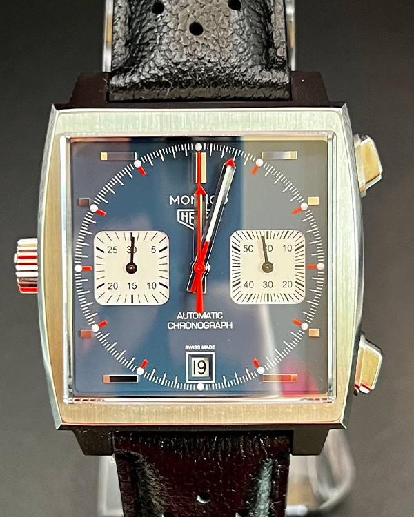 No Reserve - 2023 TAG Heuer Monaco Calibre 11 “Steve McQueen” Automatic 39MM Strap Blue Dial (CAW211P.FC6356)