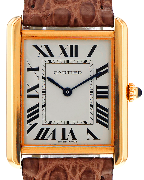 2017 Cartier Tank Solo 27x35MM Quartz White Dial Leather Strap (W5200025 / 3167)