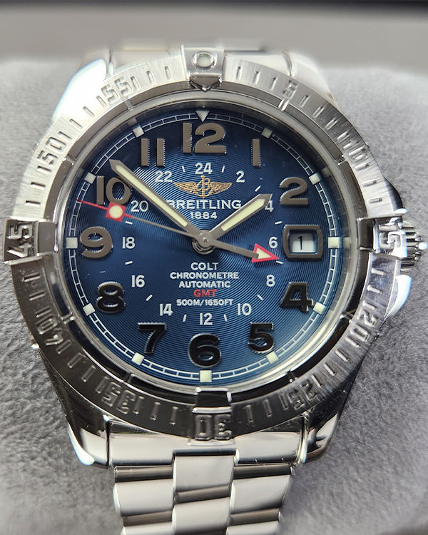 2010 Breitling Colt GMT 40MM Blue Dial Steel Bracelet (A32350/C642)