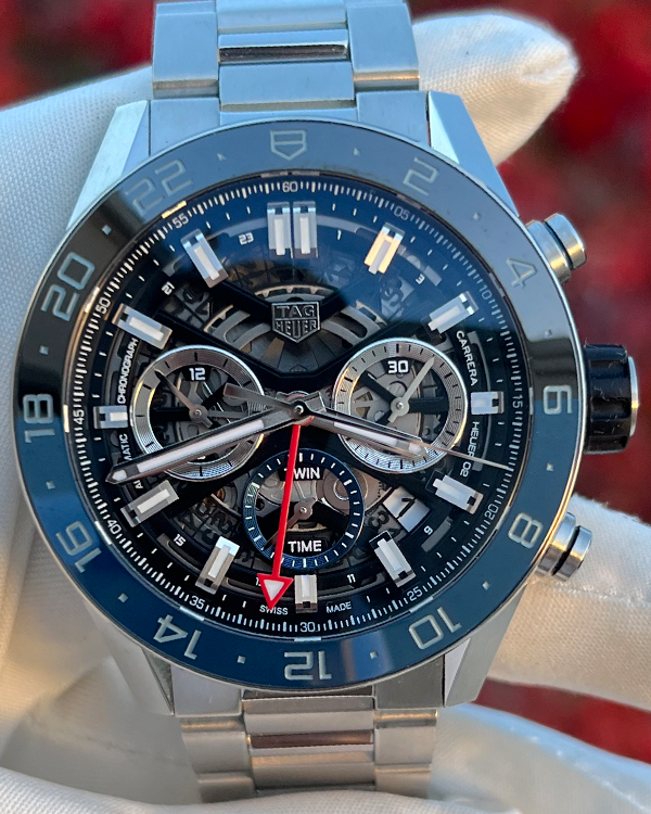 TAG Heuer Carrera 45MM Skeleton Dial Steel Bracelet (CBG2A1Z.BA0658)