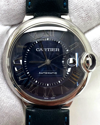 Cartier Ballon De Cartier 42MM Blue Dial Leather Strap (WSBB0027)