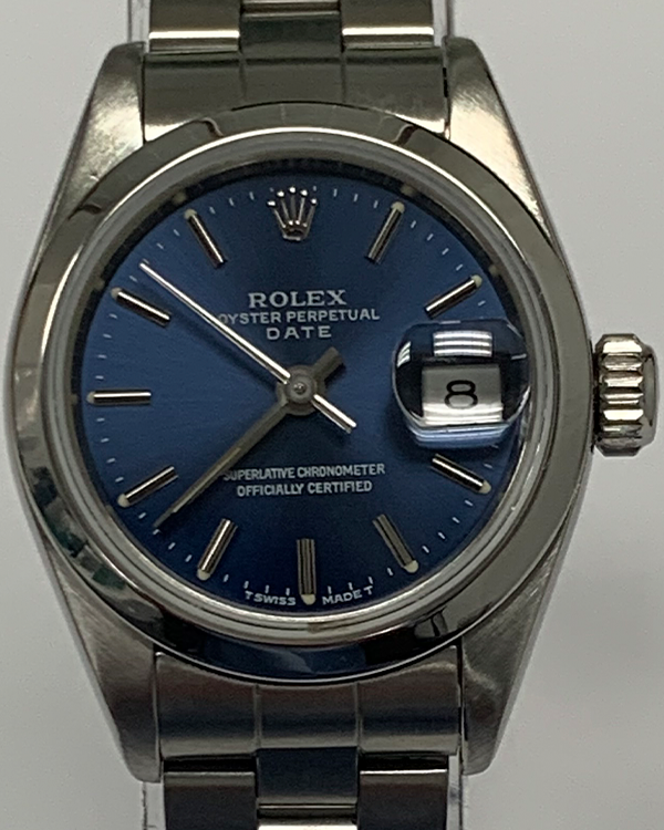 Rolex Oyster Perpetual Lady Date 26MM Blue Dial Steel Bracelet (69160)