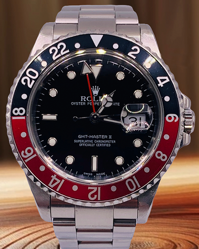 Rolex GMT-Master II "Coke" 40MM Black Dial Oyster Bracelet (16710)