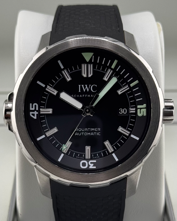 IWC Schaffhausen Aquatimer 42MM Black Dial Rubber Strap (IW328802)