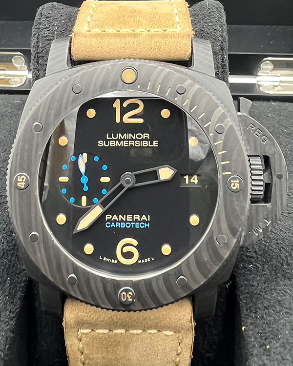 Panerai Luminor Submersible 1950 3 Days Automatic 47MM Black Dial Leather Strap (PAM00616)