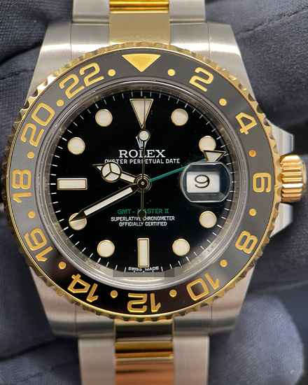 2013 Rolex GMT-Master II 40MM Black Dial Two-Tone Oyster Bracelet (116713LN)