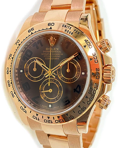 2018 Rolex Cosmograph Daytona 40MM Chocolate Dial Rose Gold Oyster Bracelet (116505)