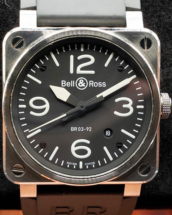 2016 Bell & Ross BR 03-92 42MM Black Dial Rubber strap (BR 03-92 S)