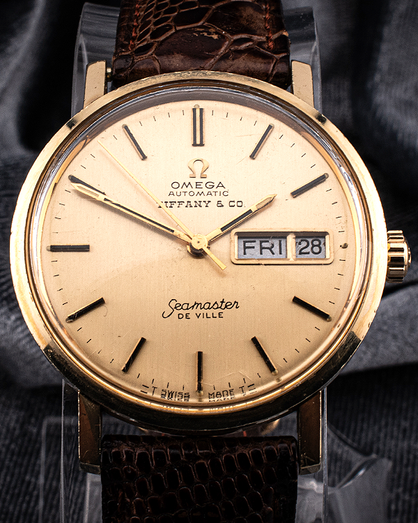 Omega Seamaster DeVille 34.5MM  Champagne Dial Aftermarket Leather Strap (C6865)