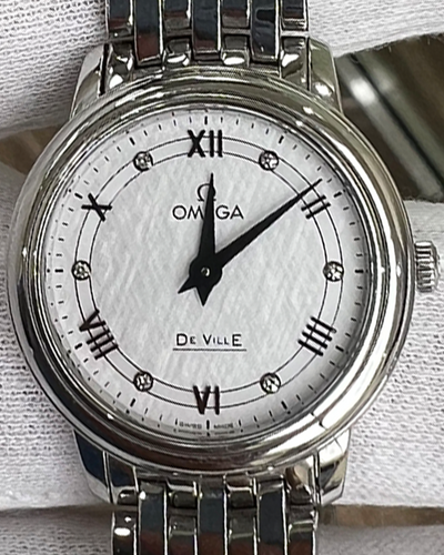 2021 Omega De Ville Prestige 27.4mm Steel Factory Diamonds Silver Dial (424.10.27.60.52.002)