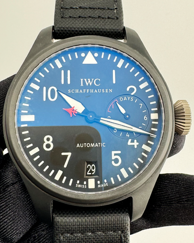 IWC Schaffhausen Pilot "Top Gun" 48.6MM Black Dial Leather Strap (IW501901)