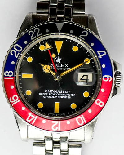 Rolex GMT-Master "Pepsi" 40MM Black Dial Steel Jubilee Bracelet (1675)