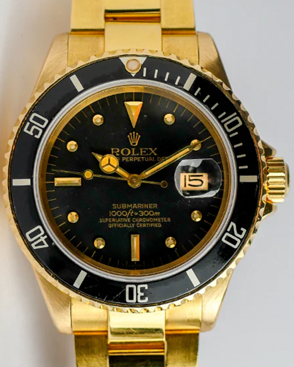 Rolex Submariner 40MM Black Dial Yellow Gold Bracelet (16808)