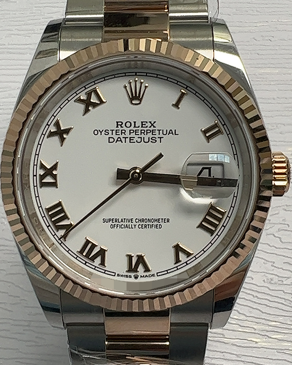 2023 Rolex Datejust 36MM White Dial Two-Tone Oyster Bracelet (126231)