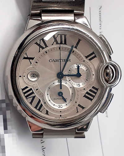 Cartier Ballon Bleu XL De Cartier 44MM Silver Dial Steel Bracelet (3109 W6920002)