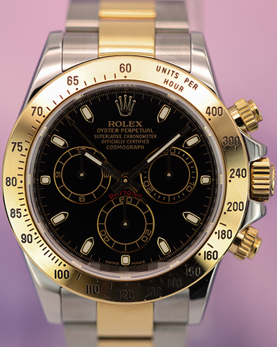 2009 (V Serial) Rolex Cosmograph Daytona 40MM Black Dial Two-Tone Bracelet (116523)