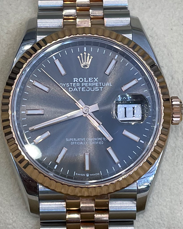 2019 Rolex Datejust 36MM Jubilee Bracelet Oystersteel Slate Dial Two-Tone Jubilee Bracelet (126231)