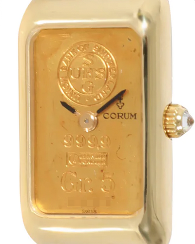 Corum 5Gr Ingot 16.5MM Champagne Dial Leather Strap (14300P58)